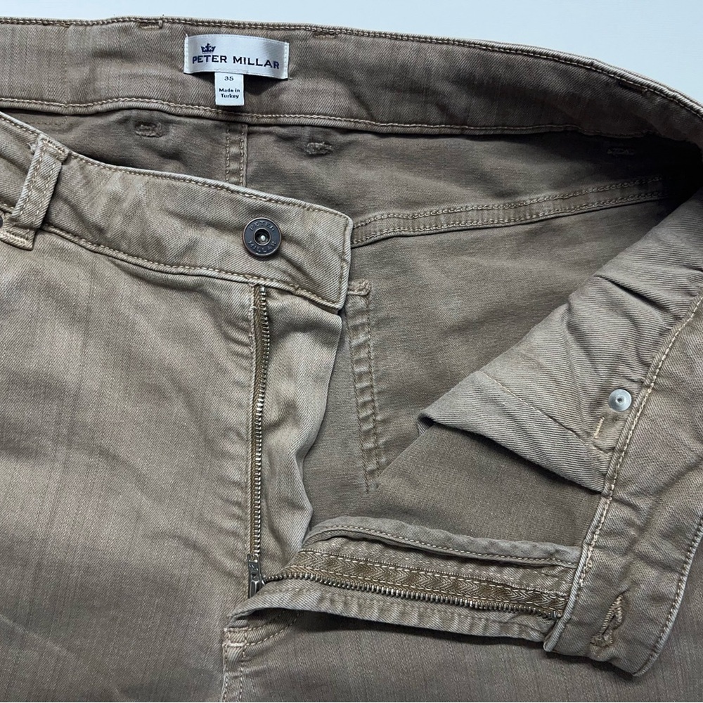 Peter Millar 5 Pocket Pants Mens Size 35x31 Brown Straight Leg Stretch Golf - Picture 11 of 16